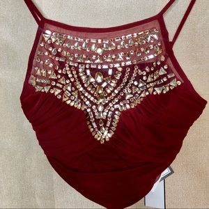 Embellished Chiffon Crop NWT